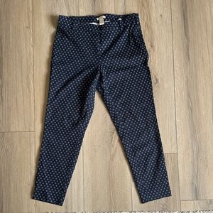H&M Navy Patterned Ankle Pants